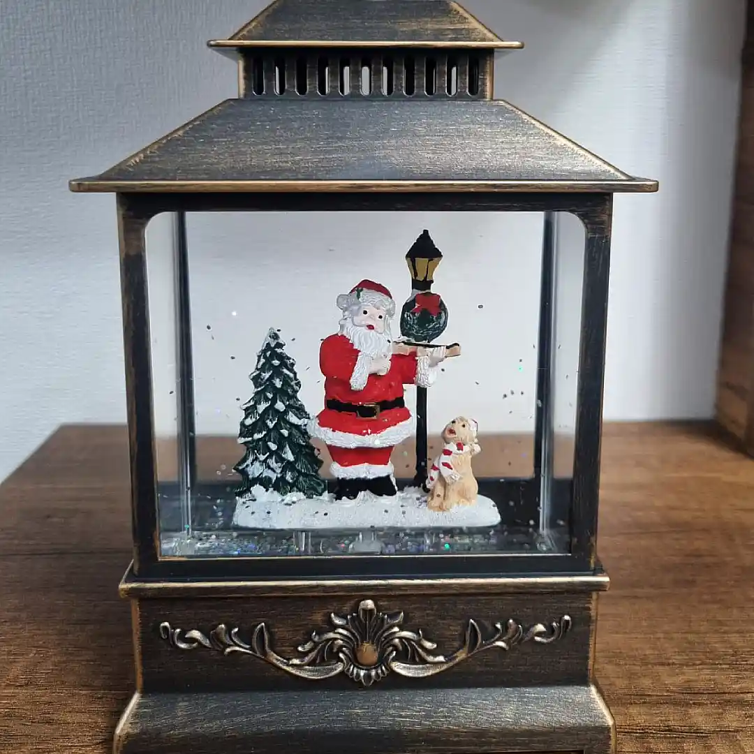 Adorno farol navideño - Papa Noel árbol Tuteque